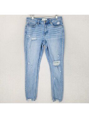 BKE Jeans Womens 28 Blue Gabby Curvy Fit High Rise Ankle Skinny Distressed